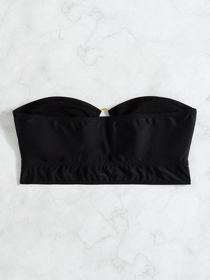 Dame Bandeau-bikini-top med elegant ringdetalje Skovae