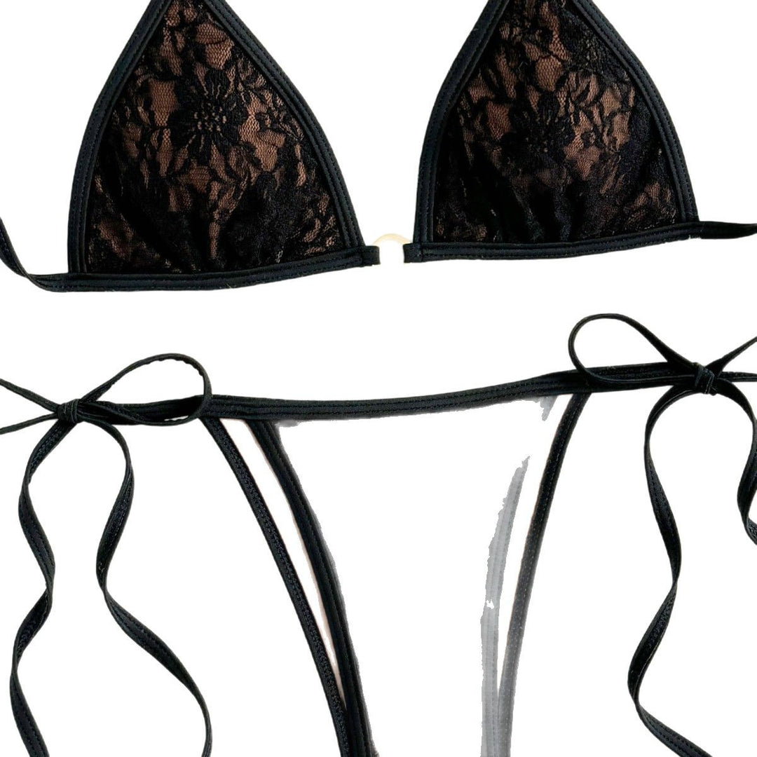 Dame-bikini-sæt med kantbånd i halterdesign Stilla