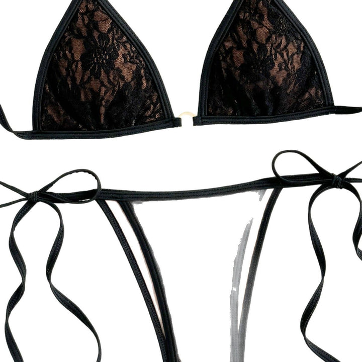 Dame-bikini-sæt med kantbånd i halterdesign Stilla