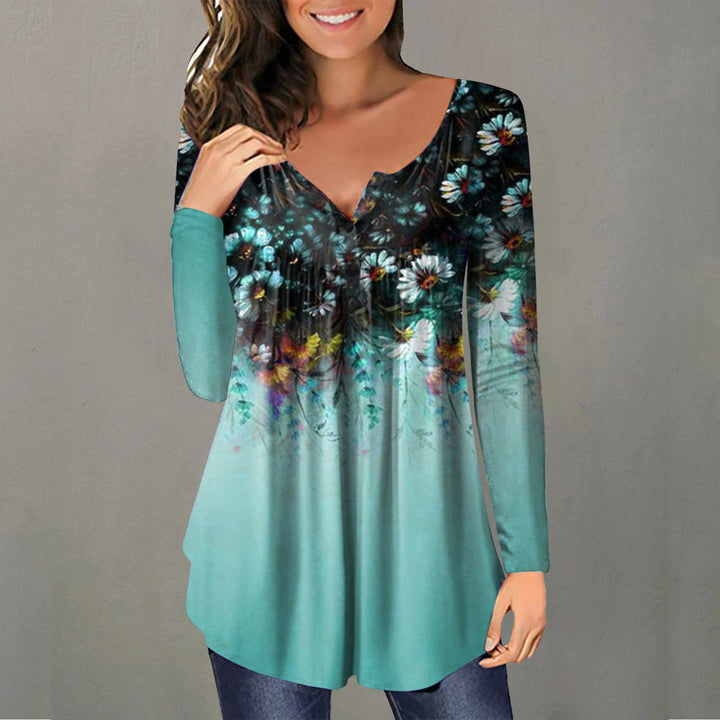 Damebluse med blomsterprint Stilla