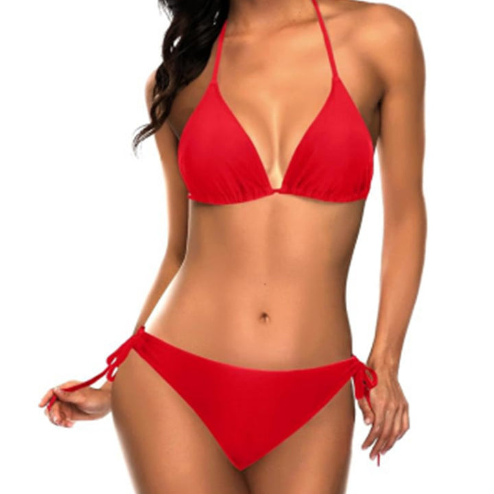 Dame triangel-bikini-sæt med justerbare stropper og minimalistisk design Skovae