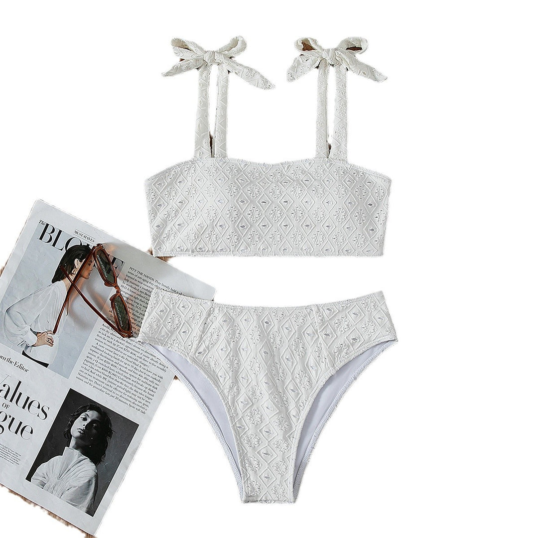 Dame struktureret Crop Top Bikini Sæt Stilla