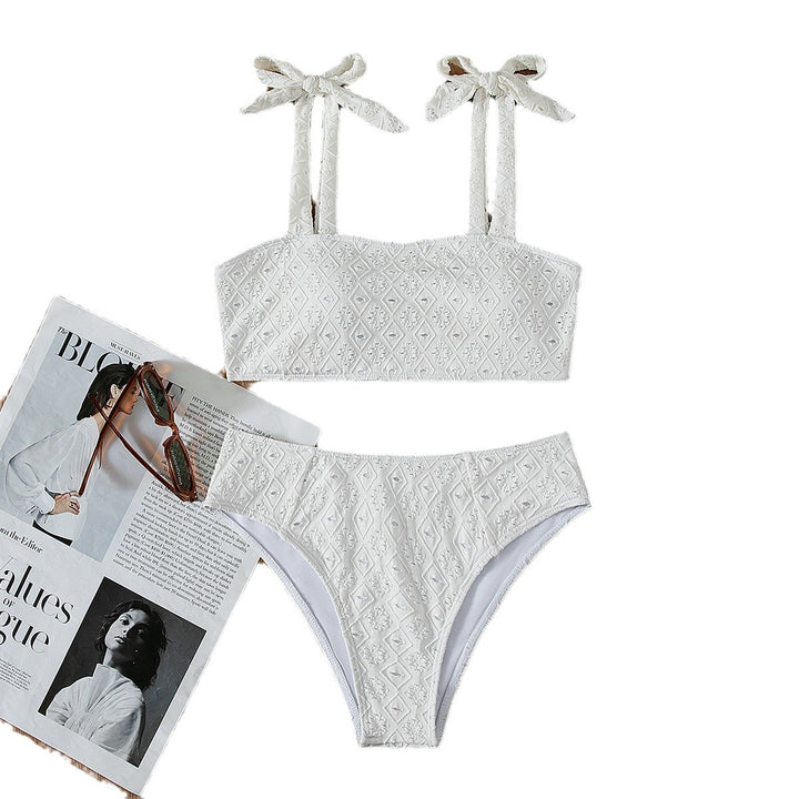 Dame struktureret Crop Top Bikini Sæt Stilla