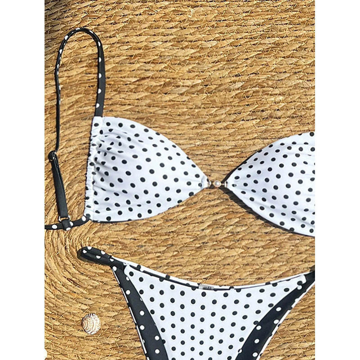 Dame triangel-bikini med prikkemønster Skovae