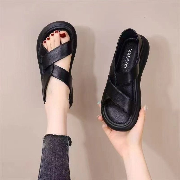 Dame Komfort-sandaler med justerbar rem og dämpende sål Stilla