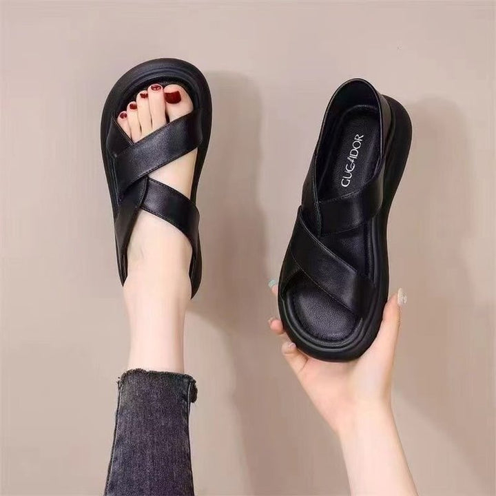 Dame Komfort-sandaler med justerbar rem og dämpende sål Stilla