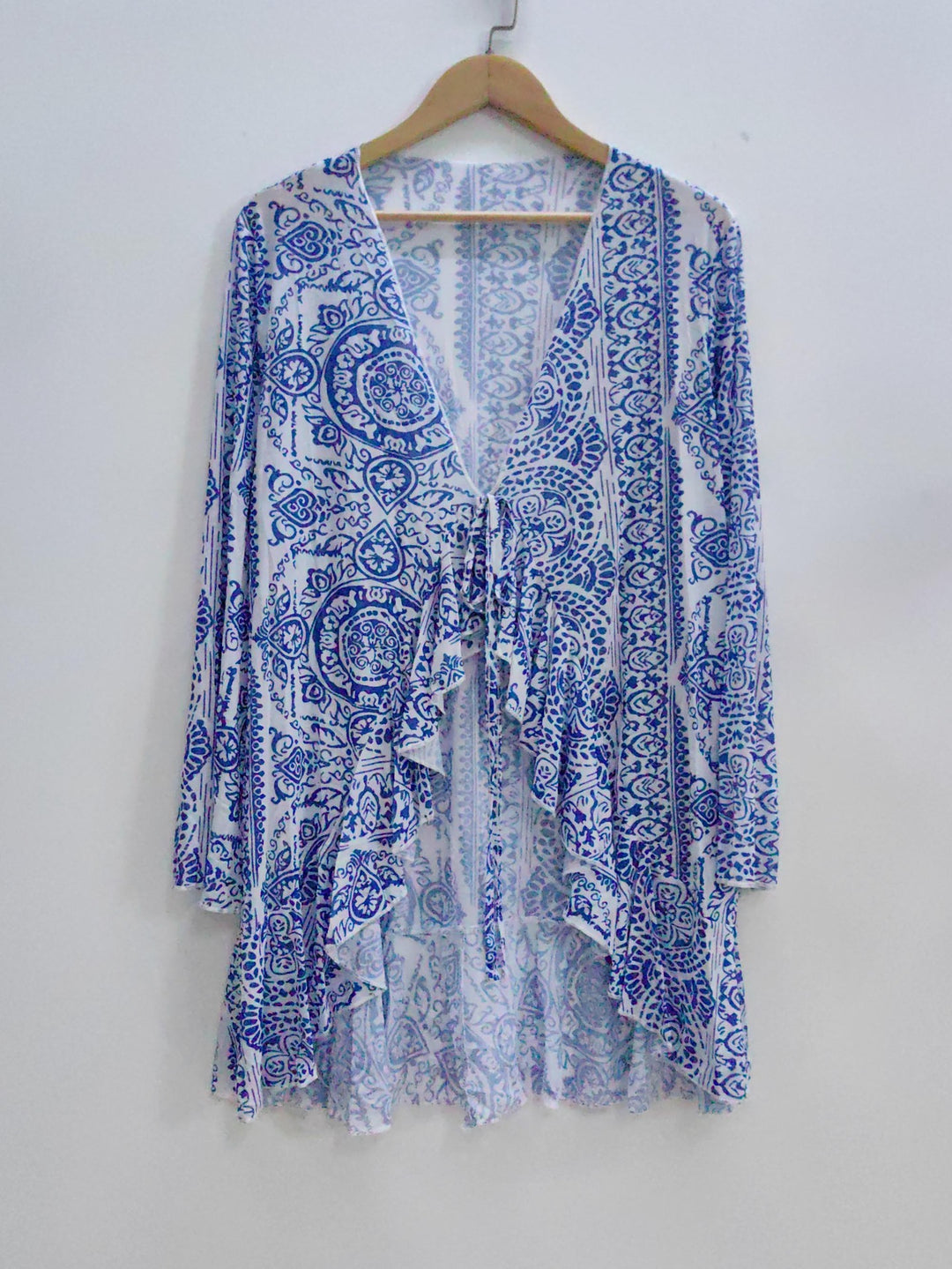 Dame luftig strand kimono med blomstermønster Skovae
