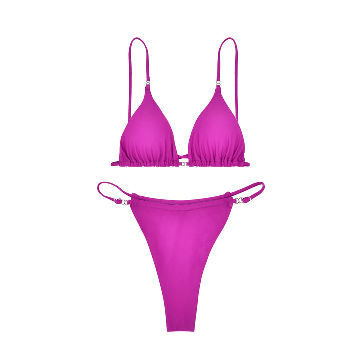 Dame triangel-bikini med fine ruffle-detaljer og justerbare stropper Skovae