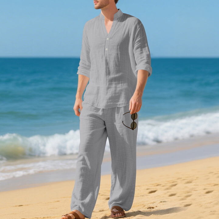 Herrer afslappet strandoutfit med praktisk knapdesign og elastisk bånd Stilla