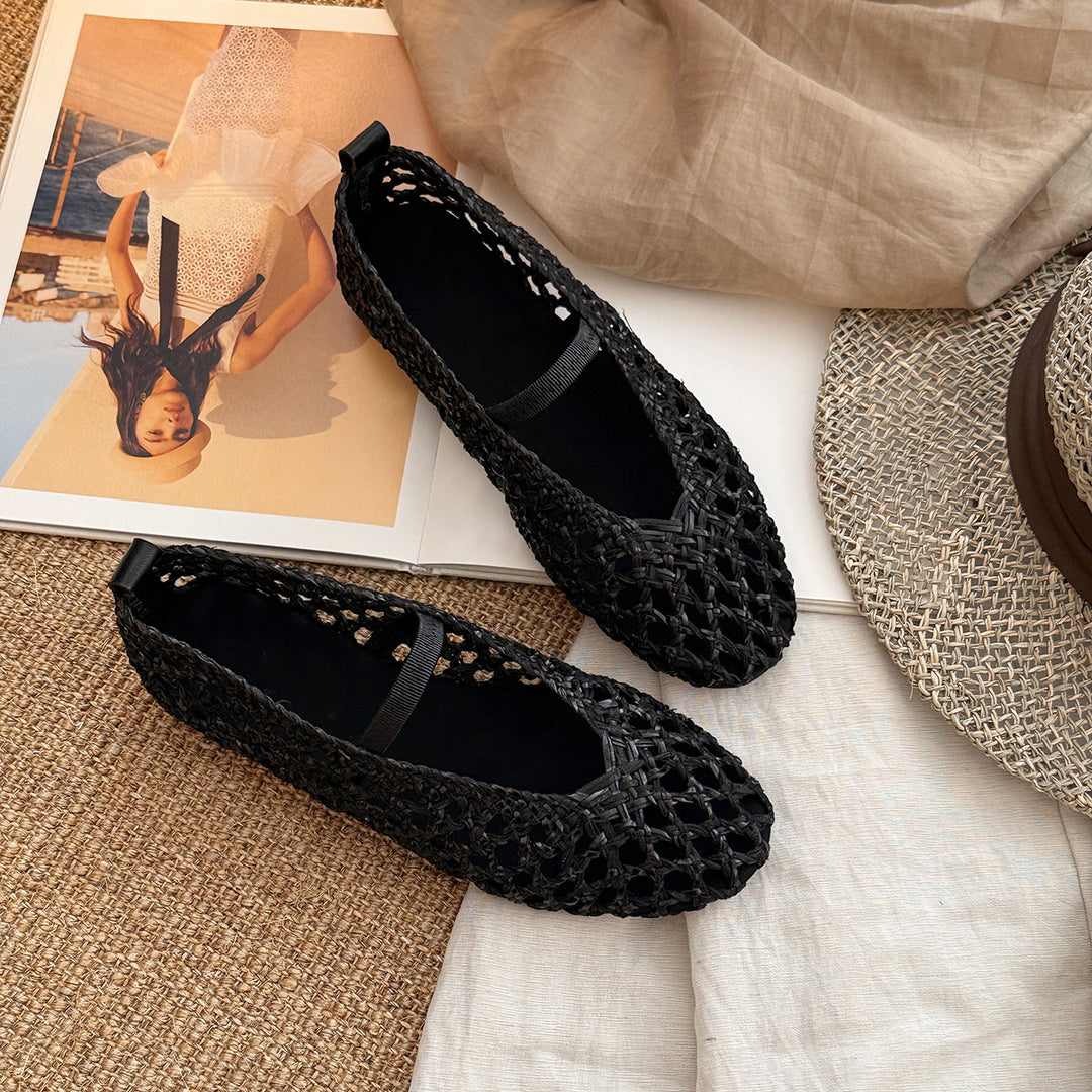 Femme Åben Webart Slip-On Ballerinas Stilla