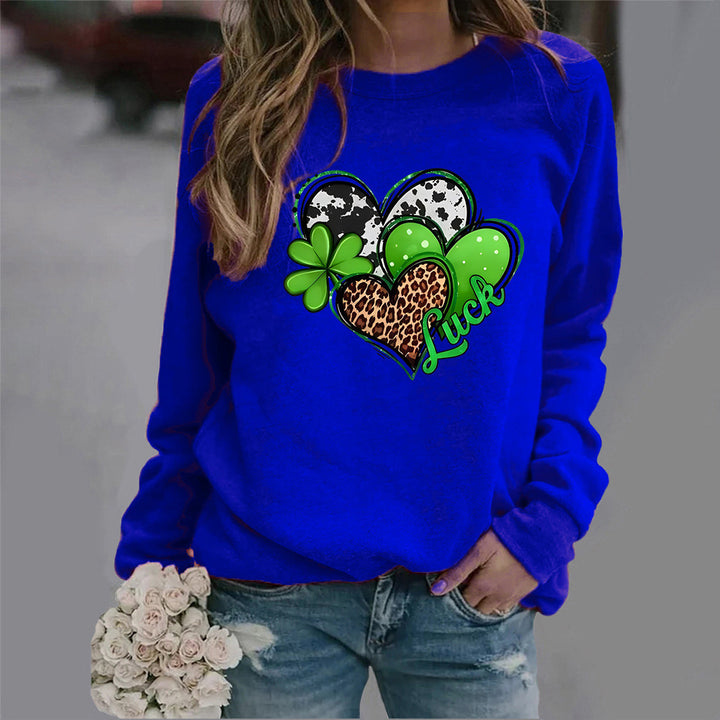 Kvinders sweatshirt med kreativ hjerte-design og iøjnefaldende motiv Stilla