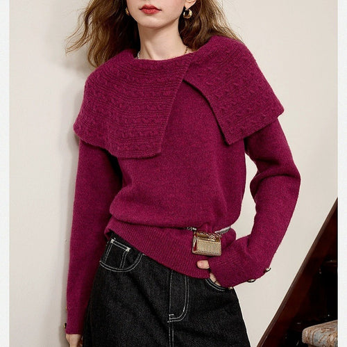 Kvinders sweater med unik krave og afslappet design Stilla