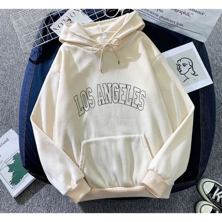 Kvinders hoodie med kreativ Los Angeles skrift Skovae