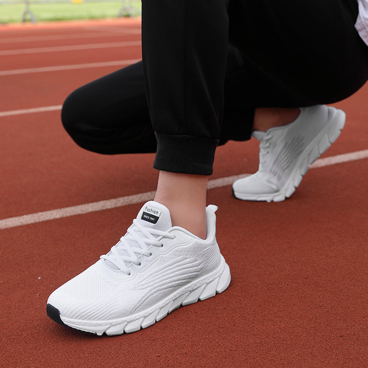 Dame nan åndbar let strik sneakers med viskoelastisk komfort sål Skovae