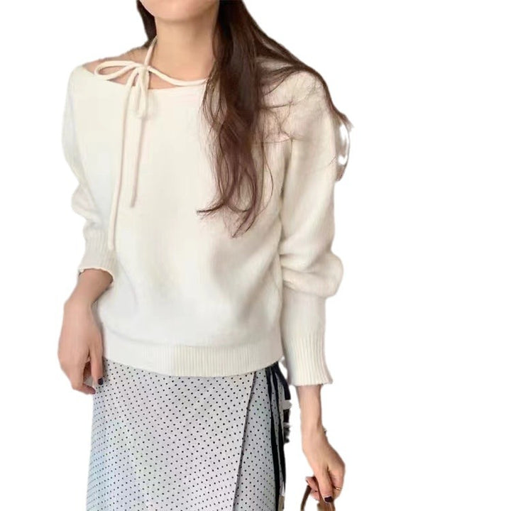 Damernes afslappede sweater med dekorativ krave og blødt materiale Stilla