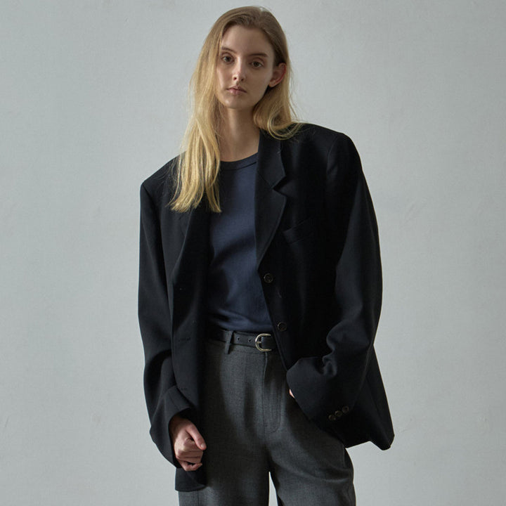 Dame Oversized Snit Blazer med Revers Stilla