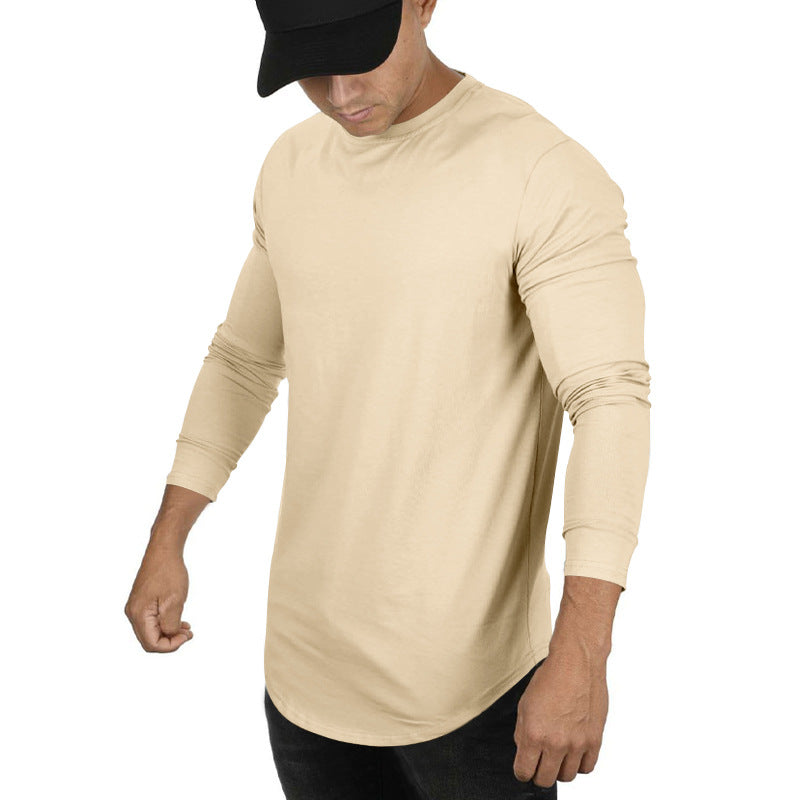 Herrer afslappet langærmet T-shirt med moderne snit og elastiske manchetter Stilla