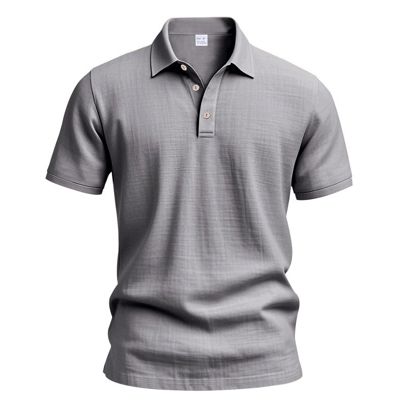 Herrepoloshirt med struktureret design og moderigtige knapdetaljer Stilla