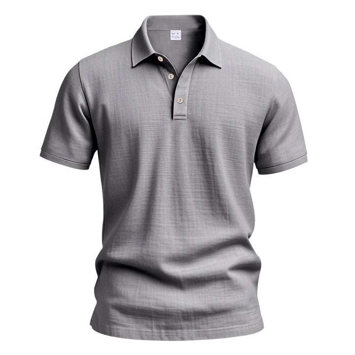 Herrepoloshirt med struktureret design og moderigtige knapdetaljer Stilla