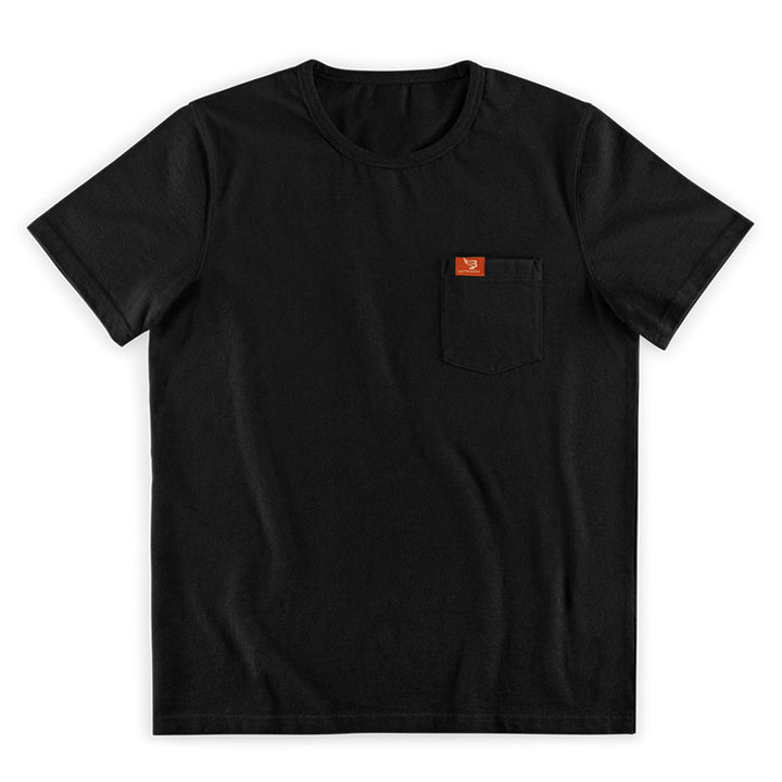 Herrer nan klassisk rundhals T-shirt med brystlomme og forstærket kant Skovae