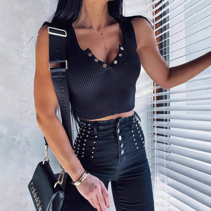 Dame moderigtigt Bustier med dekorative trykknapper Stilla