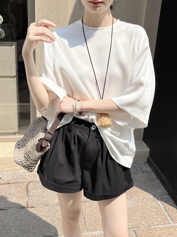 Dame Shorts med elegant A-linje og justerbar talje Stilla