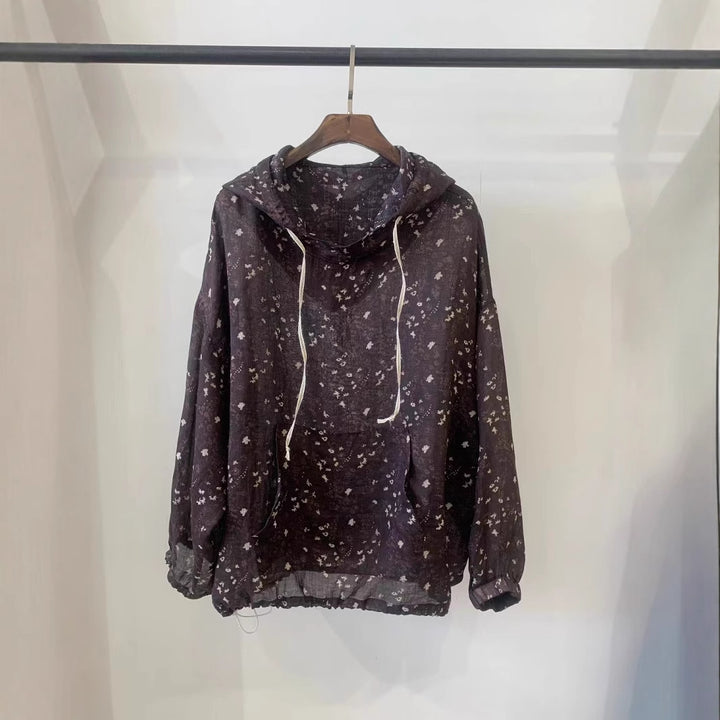 Dame Hættetrøje Blomstret Print Pullover Stilla