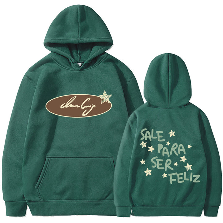Kvinders hoodie sweatshirt med kreativ skrifttype og iøjnefaldende design Skovae
