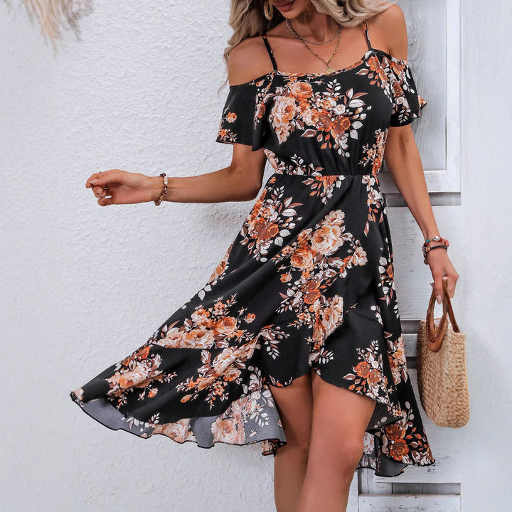 Dame Off-Shoulder Sommerkjole med florale accenter Stilla