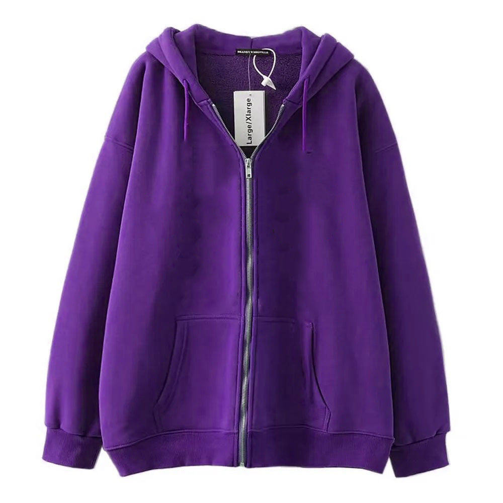 Dame oversized hoodie jakke med praktiske lommer Skovae