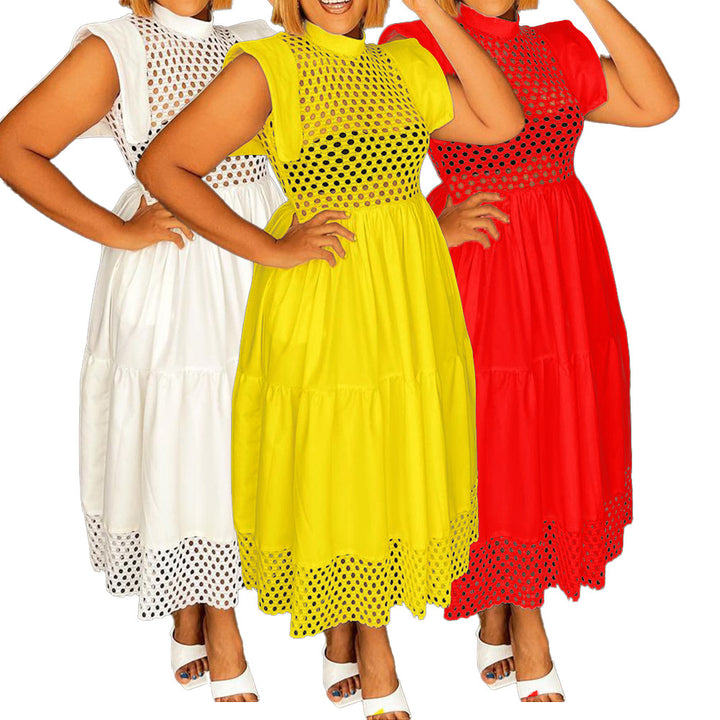 Damer fritidkjole med moderne mesh-design Stilla