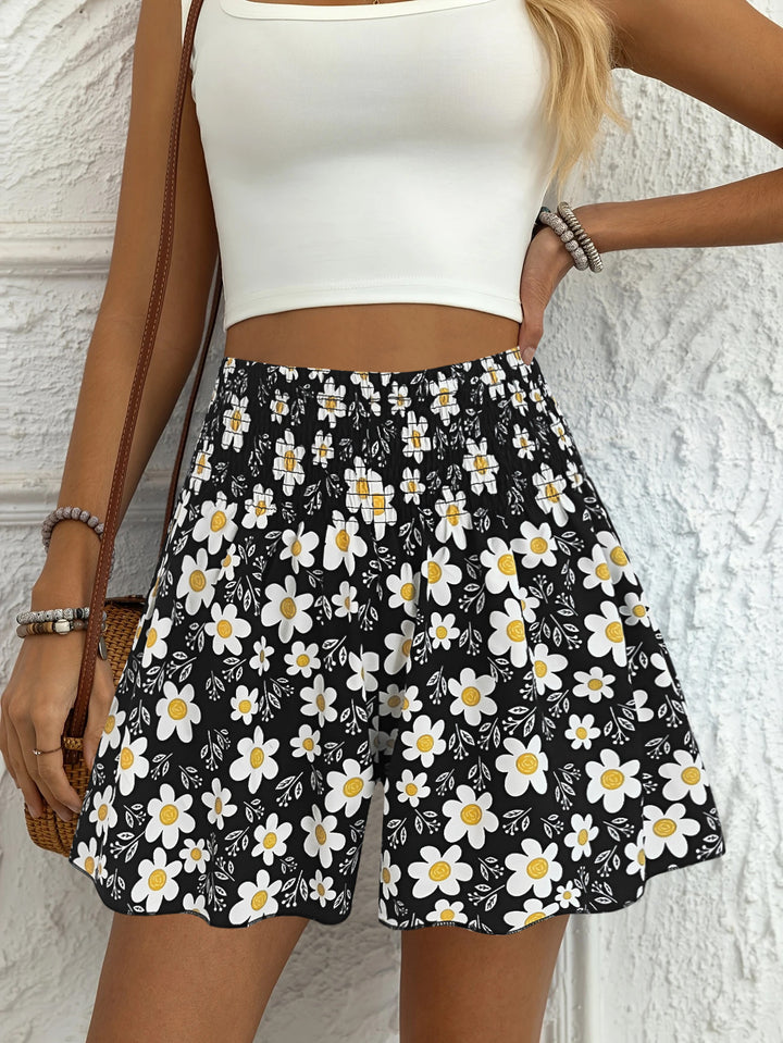 Dame Floral Print Afslappet Fit Shorts Stilla