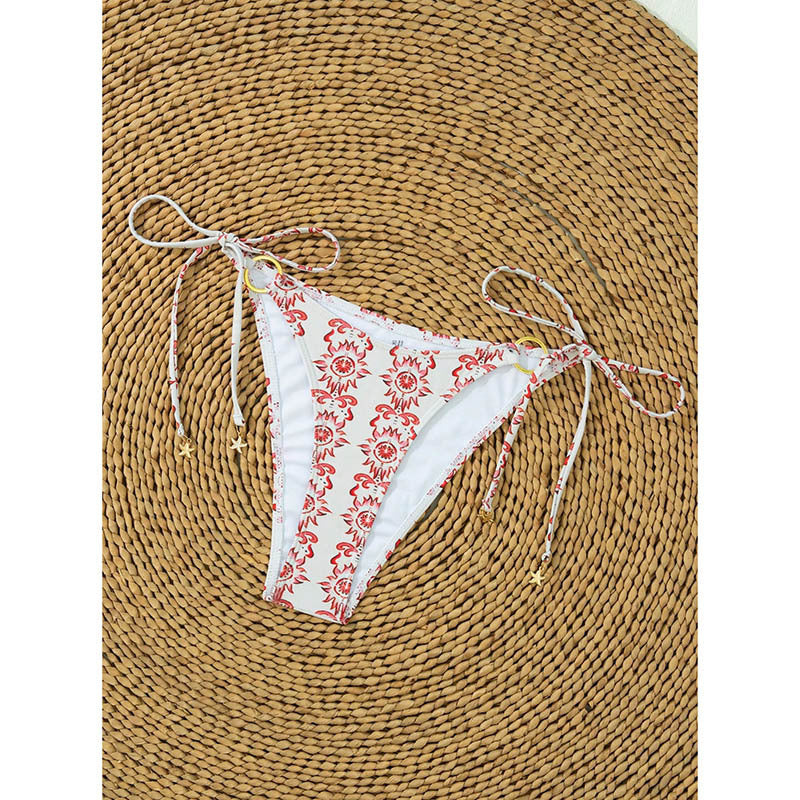 Dame Triangel-Bikini med ringaccent og blomstermønster Skovae