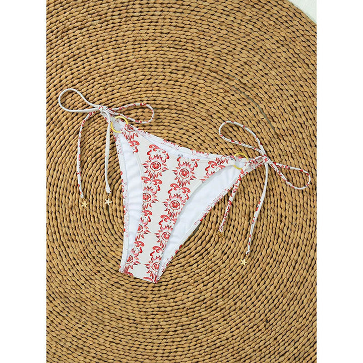 Dame Triangel-Bikini med ringaccent og blomstermønster Skovae