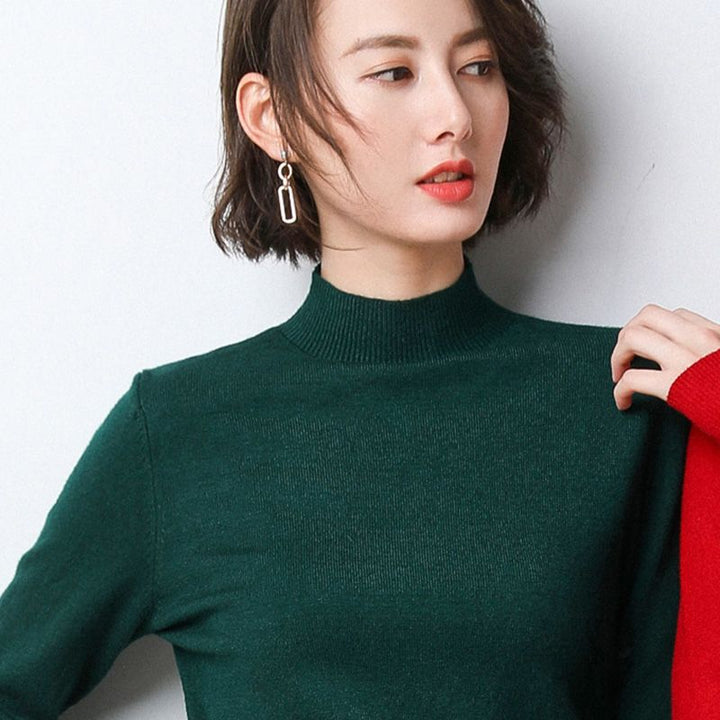 Ladies High Neck Fine Knit Sweater Stilla
