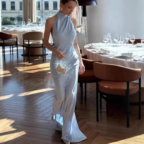 Femme Elegant Højkrave Aftenkjole Stilla