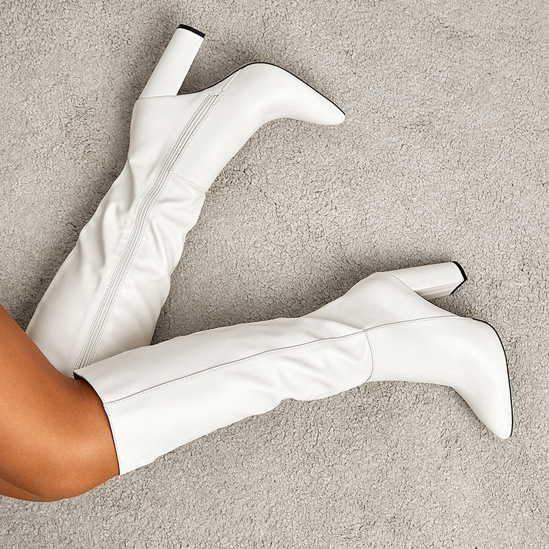 Damer Elegante og moderigtige overknee støvler med blokhæle Stilla