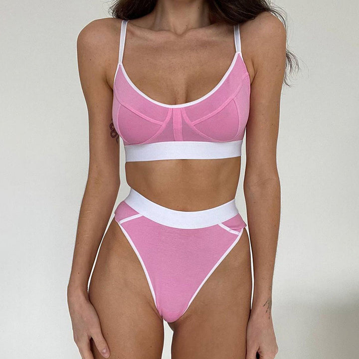 Dame komfortabelt Sports-BH- og High-Waist-trusse-sæt Skovae