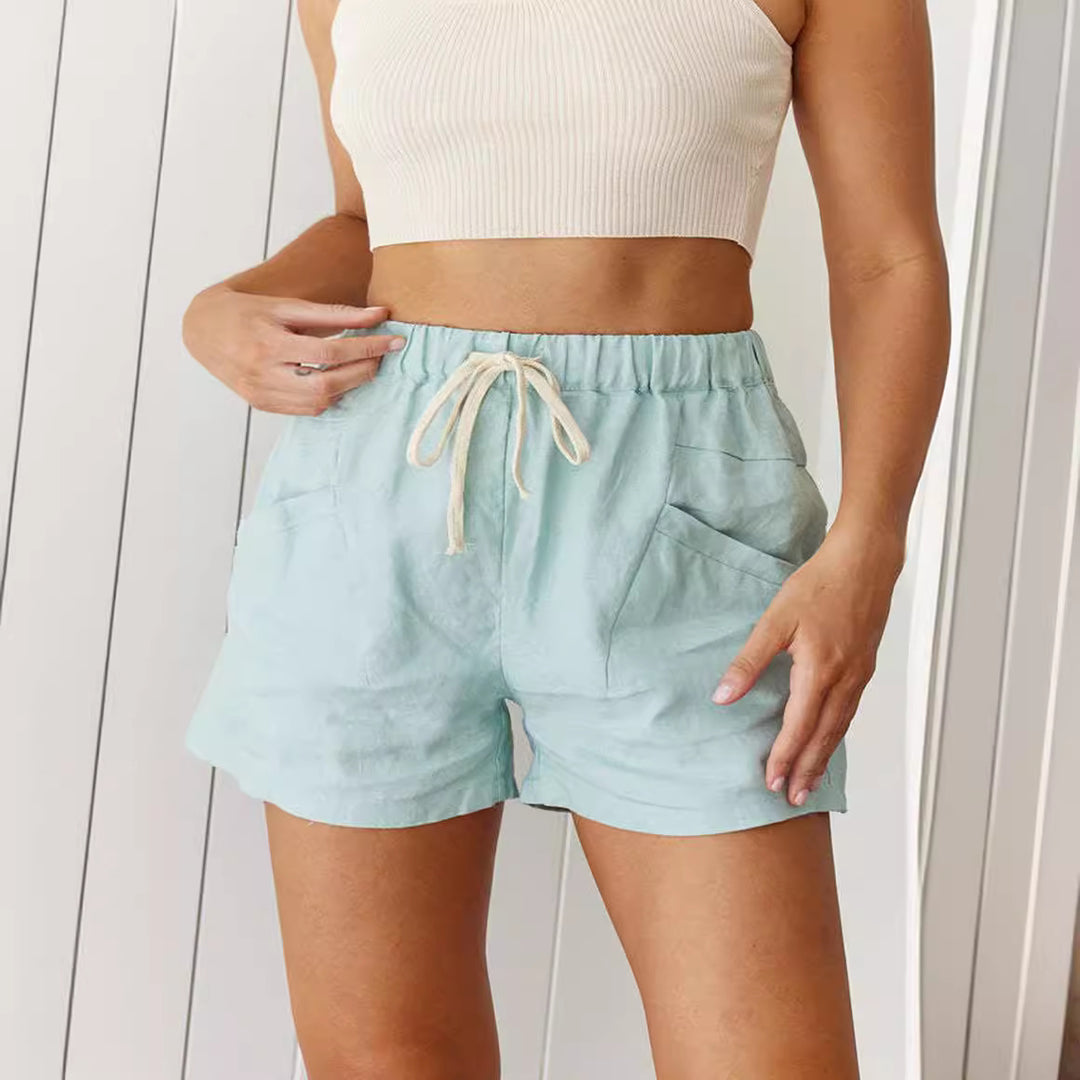 Dame Lettere Fritidsshorts med justerbar snor og sidelommer Stilla
