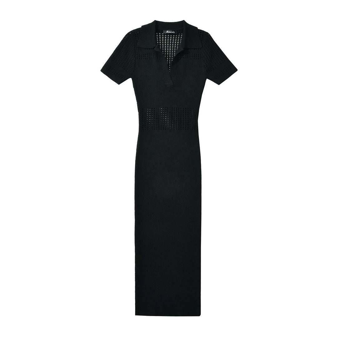 Femme Polo-Style Strik-Maxikjole med åndbart design Stilla