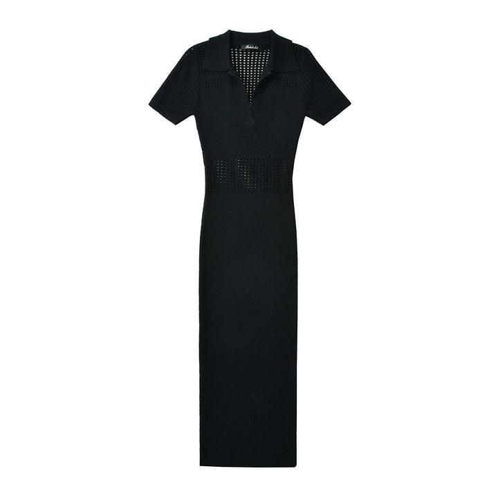 Femme Polo-Style Strik-Maxikjole med åndbart design Stilla