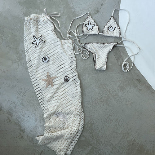 Dame Bikini-sæt med unikke fragtmønstre og legende snøreoverdele Stilla