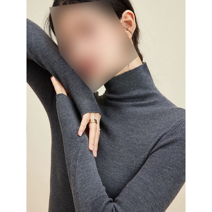 Dame rullekravesweater i fin strikkvalitet Stilla