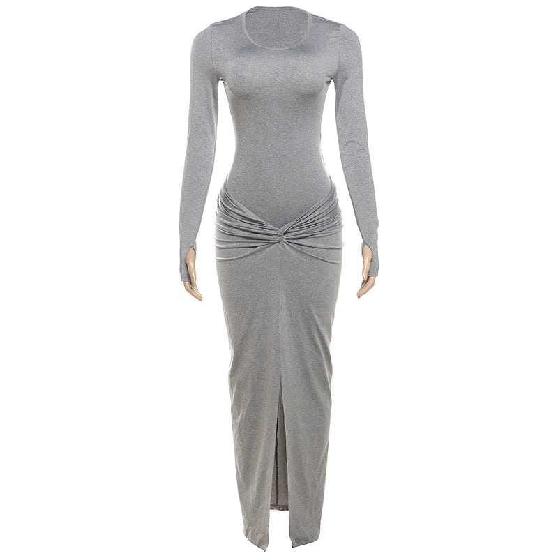 Damer elegant Maxikjole med figurformende snit og raffineret drapering Stilla