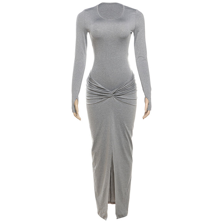 Damer elegant Maxikjole med figurformende snit og raffineret drapering Stilla