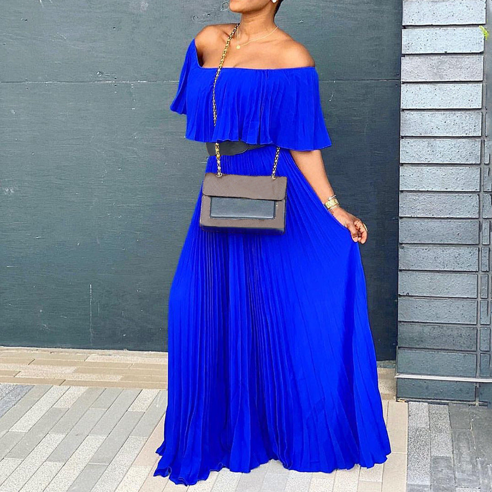 Stilla | Sexet Off-shoulder Plisseret Kjole