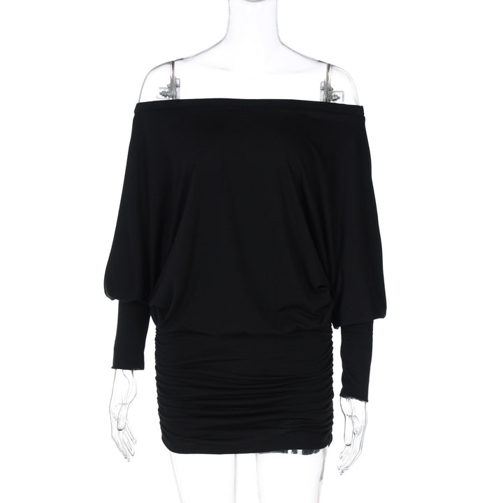 Dame Off-Shoulder Minikjole med afslappet snit og blødt materiale Skovae