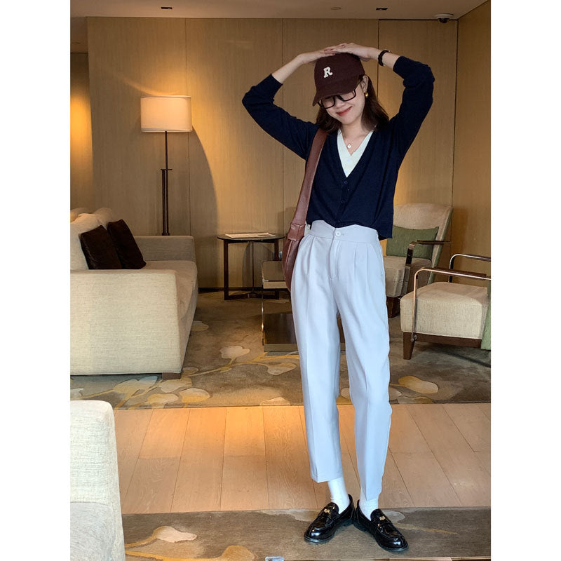 Dame elegant strik cardigan med V-udskæring og knapbar front Stilla