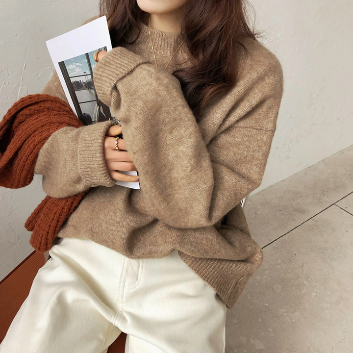 Kvinders oversized strikket sweater med ribbede detaljer Stilla
