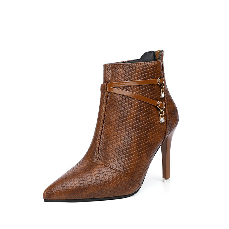 Dame Elegante Ankle Boots med struktureret overmateriale og fashionable accenter Stilla